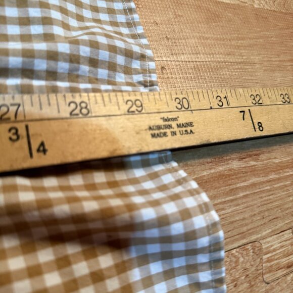 Tommy Hilfiger Men’s XL Classic Fit Gingham Button Down Tan White - Picture 10 of 11